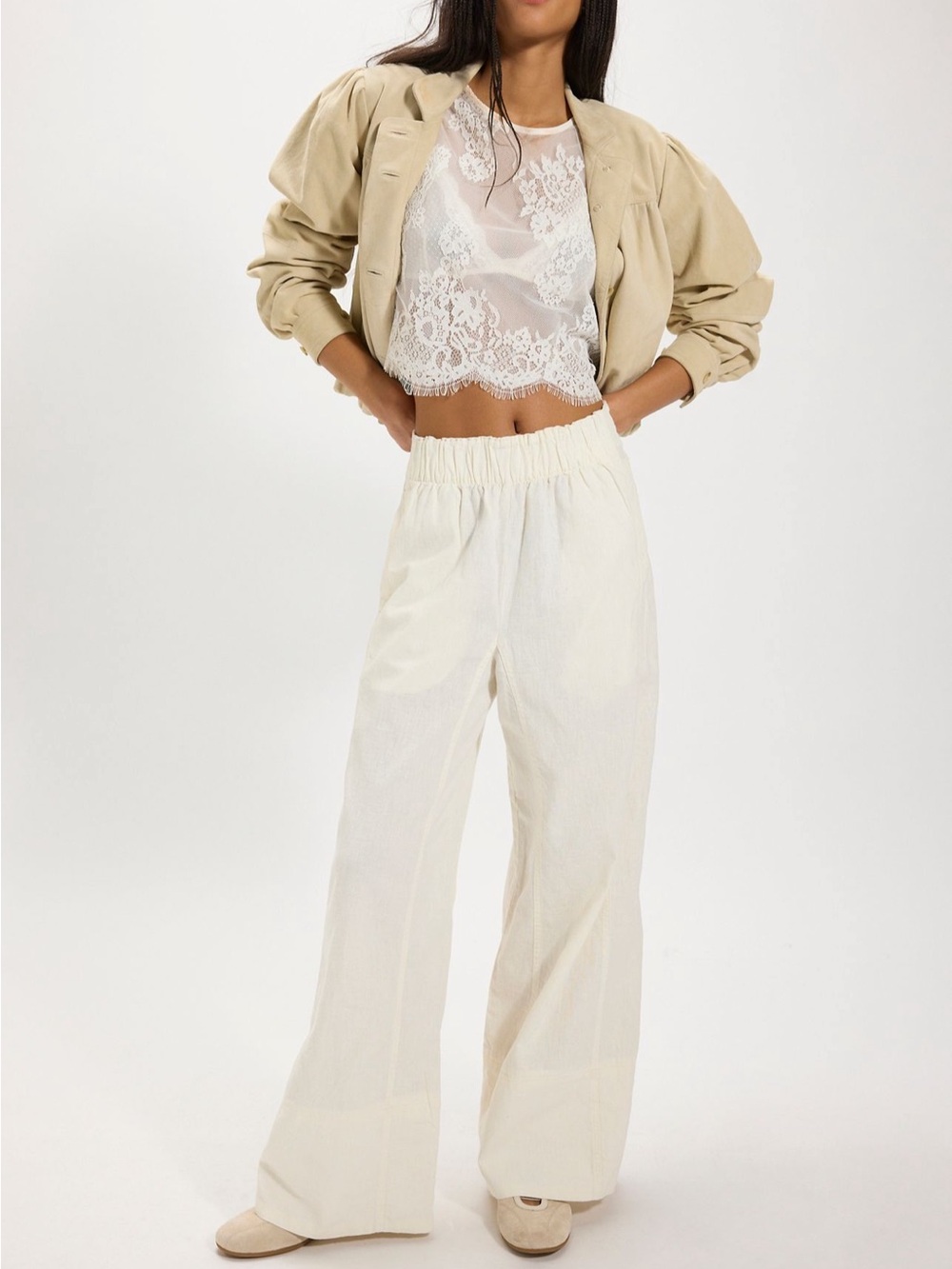 Day's End Linen Pull-On Pants SZ S NWT